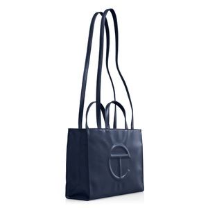 Medium navy blue Telfar shopping bag